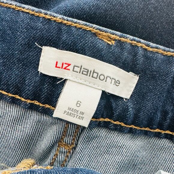 Liz Clairborne High Rise Cropped Wide Leg Blue Jeans Women’s Size 6 - Picture 6 of 8